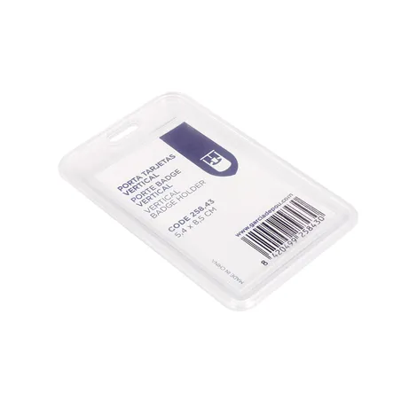 PORTE BADGE VERTICAL   5,4X8,5 CM TRANSPARENT PP (1 UNITÉ)