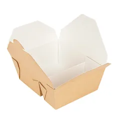 BOÎTES AMÉRICAINES 2 COMPART. THEPACK 900+450ML 15,2x12,1x6,5CM NATUREL CARTON NANO-MICRO + PP (300 UNITÉ)