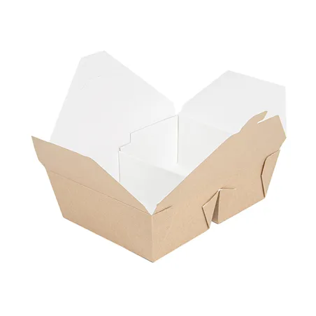 BOÎTES AMÉRICAINES 2 COMPART. THEPACK 990 + 990 ML 19,6x14x6,2 CM NATUREL CARTON NANO-MICRO + PP (200 UNITÉ)