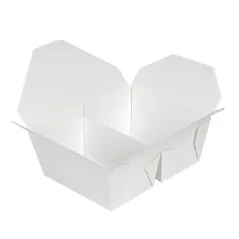 BOÎTES AMÉRICAINES 2 COMPART. THEPACK 675 + 675 ML 15,2x12,1x6,5 CM BLANC CARTON NANO-MICRO + PP (300 UNITÉ)