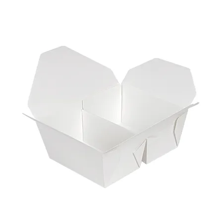 BOÎTES AMÉRICAINES 2 COMPART. THEPACK 675 + 675 ML 15,2x12,1x6,5 CM BLANC CARTON NANO-MICRO + PP (300 UNITÉ)