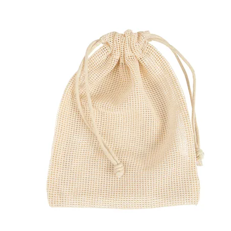 SACS FILET RÉUTILISABLES   17x23 CM BEIGE COTON (25 UNITÉ)