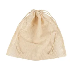 SACS FILET RÉUTILISABLES 33x33 CM BEIGE COTON (25 UNITÉ)