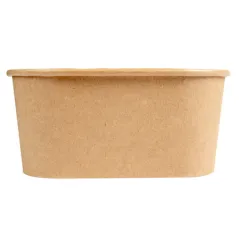 RÉCIPIENTS CARRÉS  1410 ML 320 + 26 PE G/M2 16,7x16,7x7,5 CM NATUREL KRAFT (300 UNITÉ)