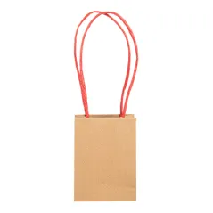 SACS SOS AVEC ANSES EN PAPIER ROUGE  110 G/M2 9+6x12 CM NATUREL KRAFT (100 UNITÉ)