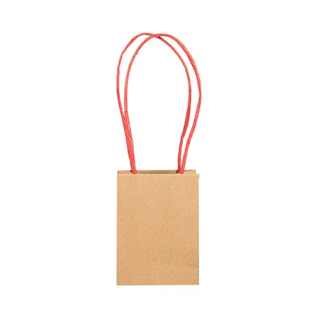 SACS SOS AVEC ANSES EN PAPIER ROUGE  110 G/M2 9+6x12 CM NATUREL KRAFT (100 UNITÉ)