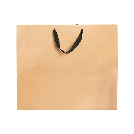 SACS SOS AVEC ANSES EN COTON NOIR  110 G/M2 52+10x42 CM NATUREL KRAFT (50 UNITÉ)