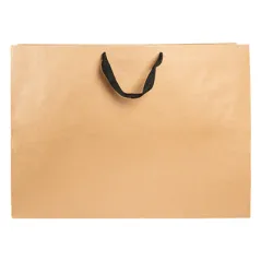 SACS SOS AVEC ANSES EN COTON NOIR  110 G/M2 60+18x42 CM NATUREL KRAFT (50 UNITÉ)