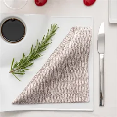SERVIETTES P. 1/4 LIKE LINEN 'KEIKO' 70 G/M2 40x40 CM CHOCOLAT SPUNLACE (600 UNITÉ)