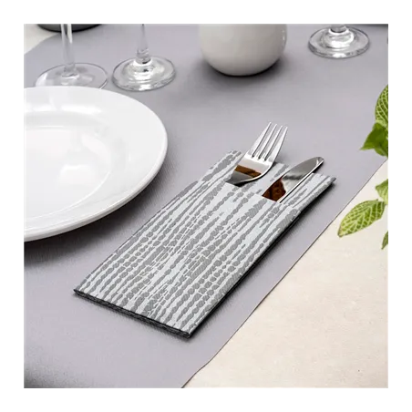 SERVIETTES "CANGURITO" 'SAFARI' 55 G/M2 33x40 CM GRIS AIRLAID (700 UNITÉ)