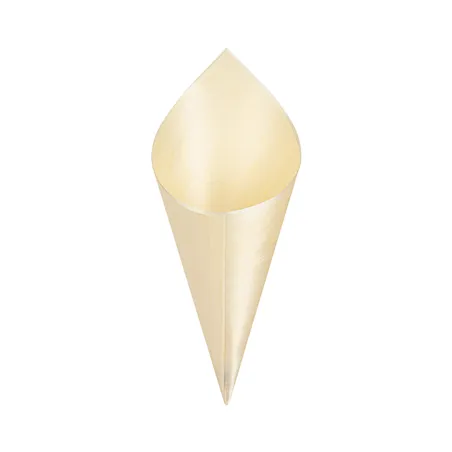 CORNETS EN FEUILLE DE PEUPLIER WOOD  22 CM NATUREL BOIS (500 UNITÉ)