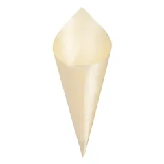 CORNETS EN FEUILLE DE PEUPLIER WOOD  24 CM NATUREL BOIS (500 UNITÉ)