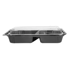 COFFRETS POUR REPAS 3 COMPART. 22,7x14,7x3,5 CM NOIR PP (200 UNITÉ)