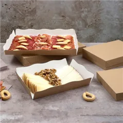PLATEAUX + COUVERCLE THEPACK 19,5x11x4,5 CM NATUREL CARTON NANO-MICRO (200 UNITÉ)