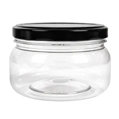POT AVEC COUVERCLE  250 ML Ø10x6,5 CM TRANSPARENT PET (154 UNITÉ)