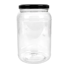 POT AVEC COUVERCLE  1000 ML Ø10,8x17 CM TRANSPARENT PET (51 UNITÉ)