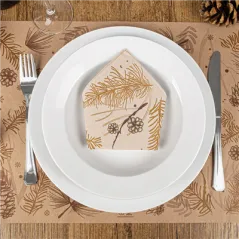SETS DE TABLE ECOLOGIQUE 'WINTER'  48 G/M2 31x43 CM NATUREL KRAFT (2000 UNITÉ)
