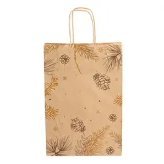 SACS SOS AVEC ANSES 'WINTER'  80 G/M2 20+10x29 CM NATUREL KRAFT (250 UNITÉ)