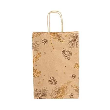 SACS SOS AVEC ANSES 'WINTER'  80 G/M2 20+10x29 CM NATUREL KRAFT (250 UNITÉ)
