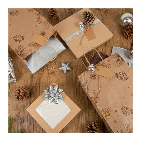 SACS SOS AVEC ANSES 'WINTER'  80 G/M2 26+14x32 CM NATUREL KRAFT (250 UNITÉ)