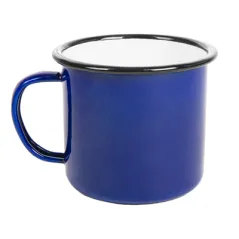 TASSES ENAMELWARE 350 ML Ø 8x8 CM BLEU ACIER ÉMAILLÉ (6 UNITÉ)