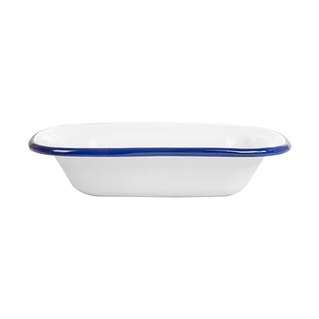 BOLS RECTANGULAIRES ENAMELWARE 330 ML 18x13x4 CM BLANC ACIER ÉMAILLÉ (6 UNITÉ)