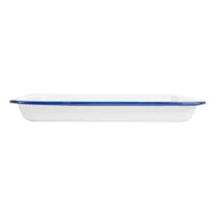 PLATEAUX RECTANGULAIRES ENAMELWARE  23x15x2,5 CM BLANC ACIER ÉMAILLÉ (6 UNITÉ)
