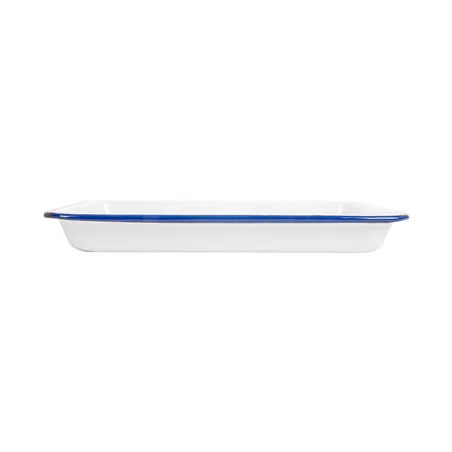 PLATEAUX RECTANGULAIRES ENAMELWARE  23x15x2,5 CM BLANC ACIER ÉMAILLÉ (6 UNITÉ)