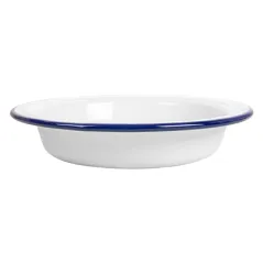 ASSIETTES CREUSES ENAMELWARE 330 ML Ø 18x3,5 CM BLANC ACIER ÉMAILLÉ (6 UNITÉ)