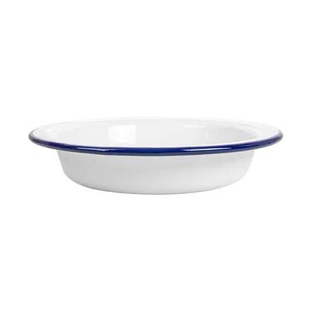 ASSIETTES CREUSES ENAMELWARE 330 ML Ø 18x3,5 CM BLANC ACIER ÉMAILLÉ (6 UNITÉ)