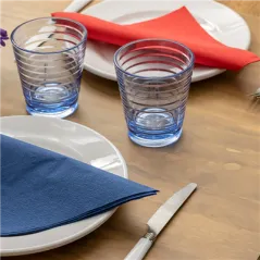 GOBELETS AVEC RELIEF  280 ML Ø 8,5/6x9,5 CM BLEU POLYCARBONATE (12 UNITÉ)