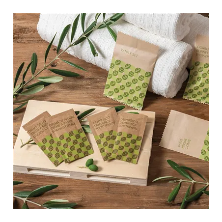 VANITY SET EN SACHET KRAFT 'NATURAL'  7x10,5 CM (250 UNITÉ)