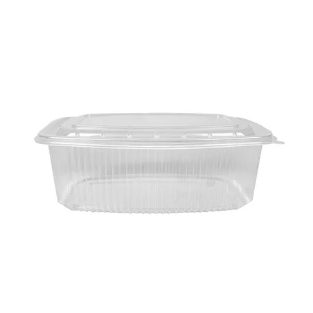 RÉCIPIENT AVEC COUVERCLE CHARNIÈRE  2000 ML 23,3x17,8x7,9 CM TRANSPARENT PP (200 UNITÉ)