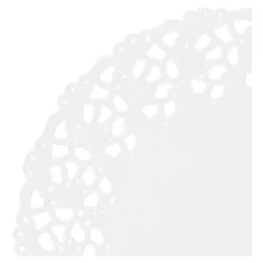 DENTELLES RONDES AJOURÉES  53 G/M2 Ø 9 CM BLANC PAPIER (250 UNITÉ)