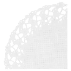 DENTELLES RONDES AJOURÉES  53 G/M2 Ø 14 CM BLANC PAPIER (250 UNITÉ)
