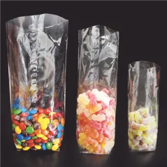 SACHETS NEUTRES  32,5 G/M2 23µ 9,5+5x27 CM TRANSPARENT CELOFAN (1000 UNITÉ)