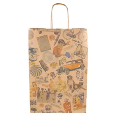 SACS SOS AVEC ANSES 'VINTAGE' 80 G/M2 20+10x29 CM NATUREL KRAFT (250 UNITÉ)