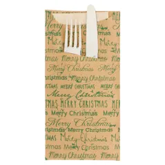 SACHETS COUVERTS+SERV.RÉCYC.2P  80 + 10 PE G/M2 11,2x22,5 CM MARRON KRAFT (250 UNITÉ)