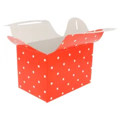 BOÎTES À POIS 'TOPOS' 320 G/M2 15,50x10,50x17,50 CM ROUGE CARTON (300 UNITÉ)