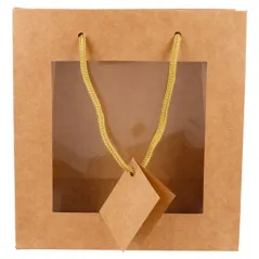 10 U. SACS AVEC FENÊTRE  175 G/M2 18+8x19 CM NATUREL KRAFT (10 UNITÉ)
