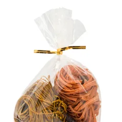 FERMETURES SACHETS   9,5 CM DORE METAL (100 UNITÉ)