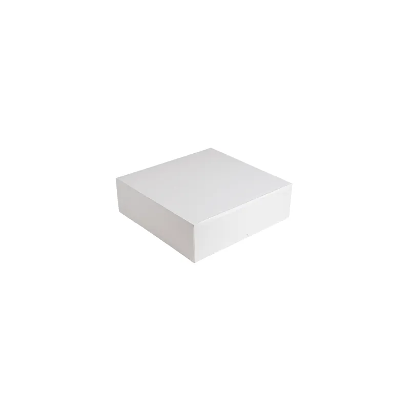 BOÎTES PATISSERIES SANS FENÊTRE THEPACK  32x32x10 CM BLANC CARTON NANO-MICRO (100 UNITÉ)