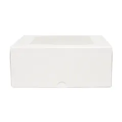 BOÎTES PATISSERIES AVEC FENÊTRE THEPACK  18x18x7,5 CM BLANC CARTON NANO-MICRO + OPP (200 UNITÉ)
