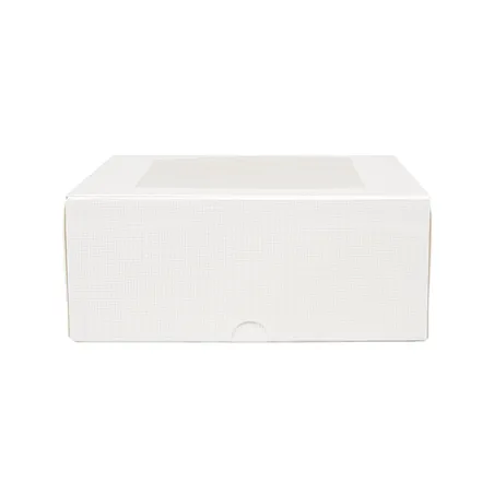 BOÎTES PATISSERIES AVEC FENÊTRE THEPACK  18x18x7,5 CM BLANC CARTON NANO-MICRO + OPP (200 UNITÉ)