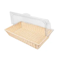 CORBEILLE SIMIL OSIER - COUPOLE GN 1/1   BEIGE PP (1 UNITÉ)
